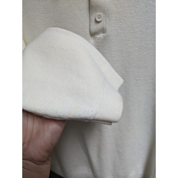 Eddie Bauer Polo Sweater Men's Sz M Collared Pullover Knit Prep Coastal Cream - Picture 3 of 12